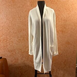 BURGESS White Travel Coat Cardigan size Small